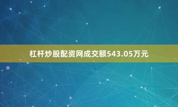 杠杆炒股配资网成交额543.05万元