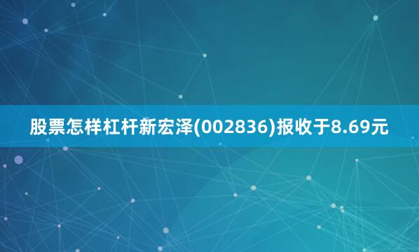 股票怎样杠杆新宏泽(002836)报收于8.69元